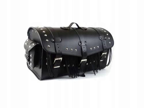 KUFER SKÓRZANY 60 CM FRĘDZLE ZAMEK KIESZONKI