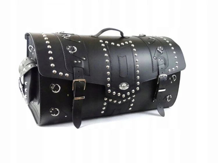 KUFER SKÓRZANY 56 CM ĆWIEKI DUŻY ZAMEK KIESZONKI