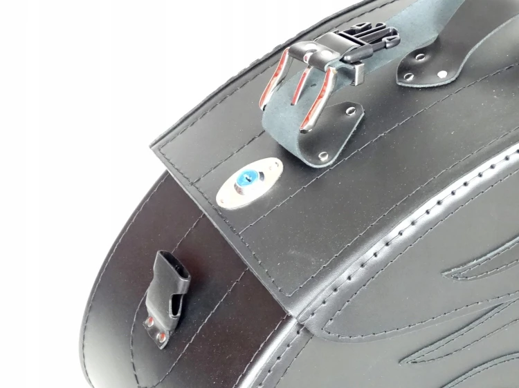 SAKWY SKÓRZANE SKÓRA BOCZNE DUŻE ZAMEK 25L KAWASAKI SUZUKI YAMAHA HONDA