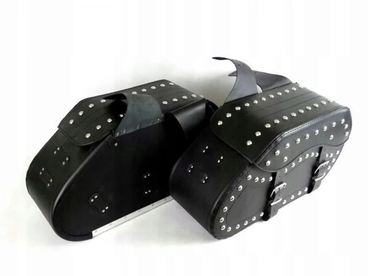 SAKWY SKÓRZANE SKÓRA BOCZNE DUŻE 24L KAWASAKI SUZUKI YAMAHA HONDA