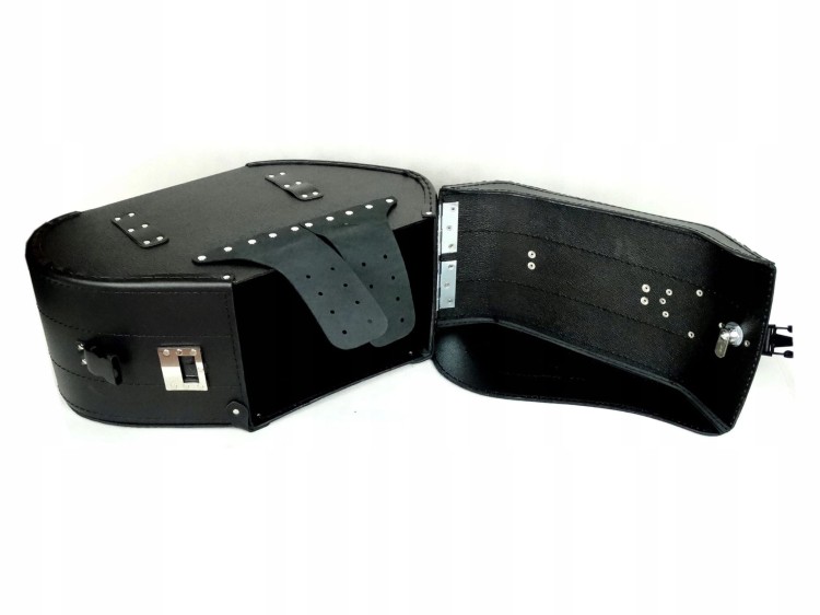 SAKWY SKÓRZANE SKÓRA BOCZNE DUŻE ZAMEK 19L KAWASAKI SUZUKI YAMAHA HONDA