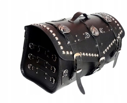 KUFER SKÓRZANY 62 CM DWA KASKI ĆWIEKI ZAMEK UCHWYTY NA NAPOJE ORŁY