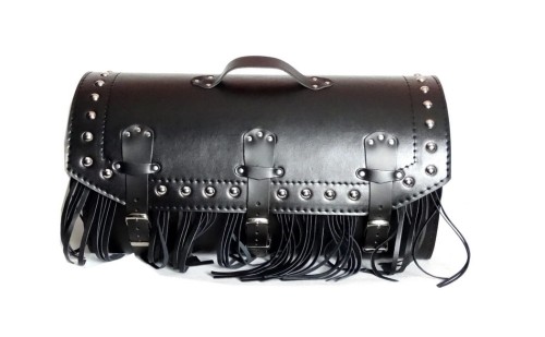 KUFER SKÓRZANY 55 CM ĆWIEKI NA TYŁ FRĘDZLE