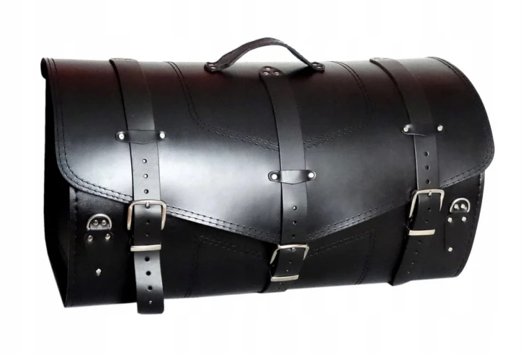 KUFER SKÓRZANY 62 CM DWA KASKI GŁADKI ZAMEK