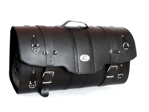 KUFER SKÓRZANY 63 CM DWA KASKI GŁADKI ZAMEK