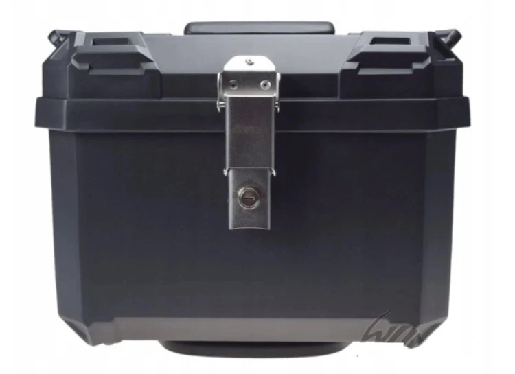 KUFER MOTOCYKLOWY CENTRALNY SKRZYNIA CZARNY 45L 43.5x38x34 ZESTAW MONTAŻOWY