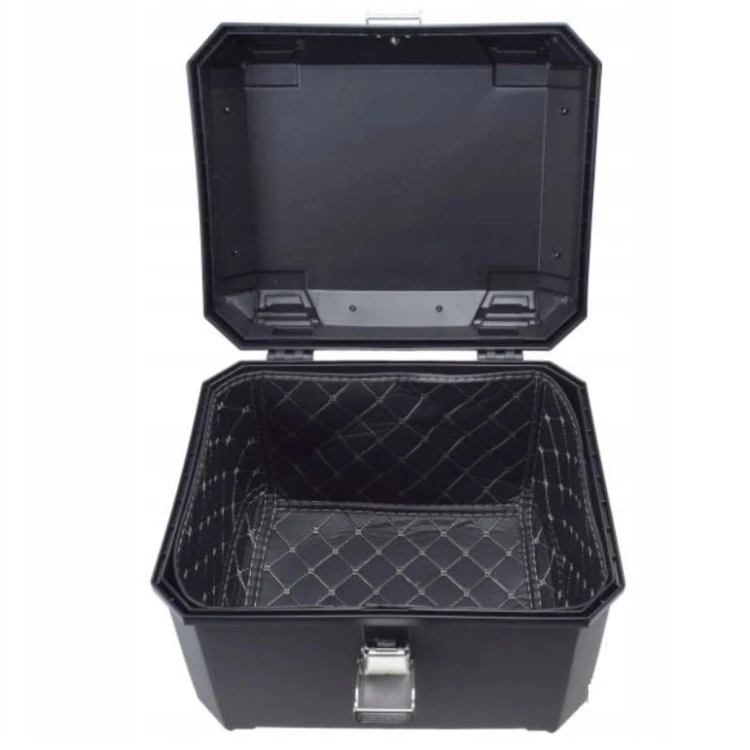 KUFER MOTOCYKLOWY CENTRALNY SKRZYNIA CZARNY 45L 43.5x38x34 ZESTAW MONTAŻOWY